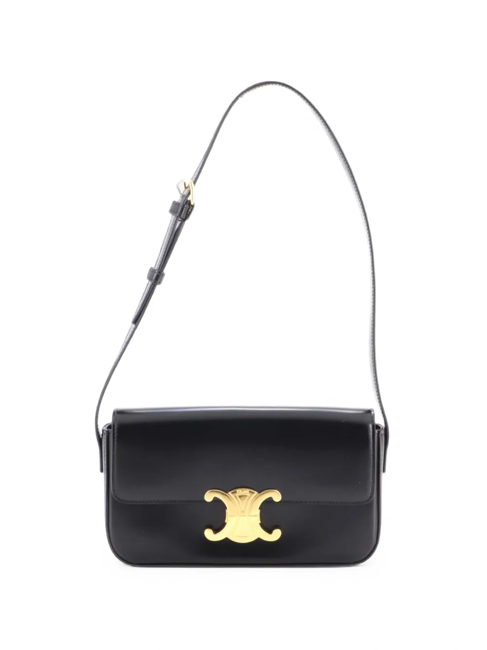 Celine Pre-Owned Triomphe East-West Schultertasche aus glattem Kalbsleder - Schwarz