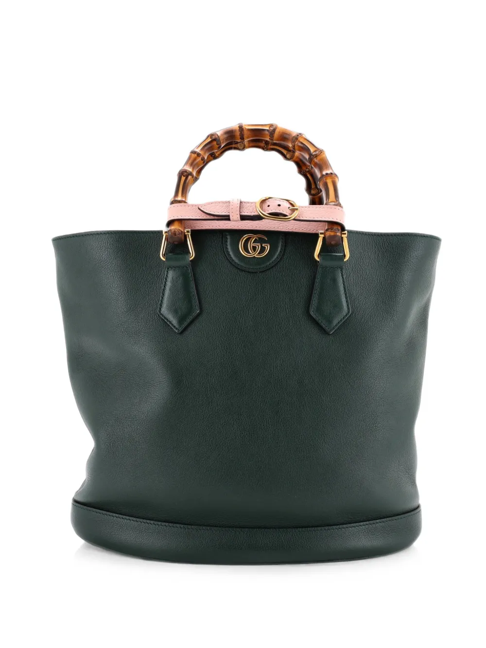 Gucci Pre-Owned Diana Convertible Leather Medium bucket bag - Verde
