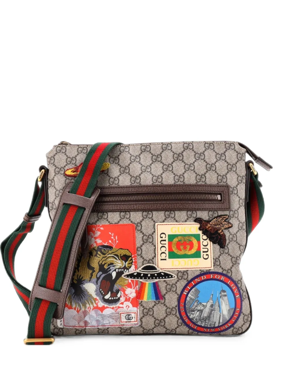 Gucci Pre-Owned Kuriertasche aus GG-beschichtetem Canvas mit Applikation - Braun