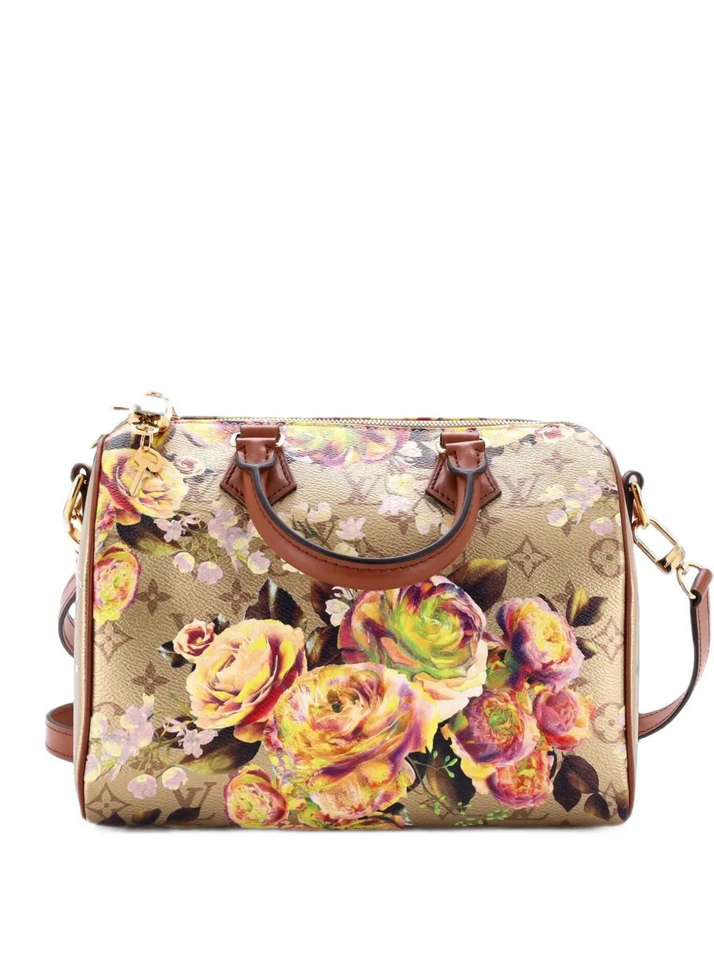 Louis Vuitton Pre-Owned Speedy Bandouliere Bag Limited Edition Flowers Monogram Canvas 25 satchel - Oro