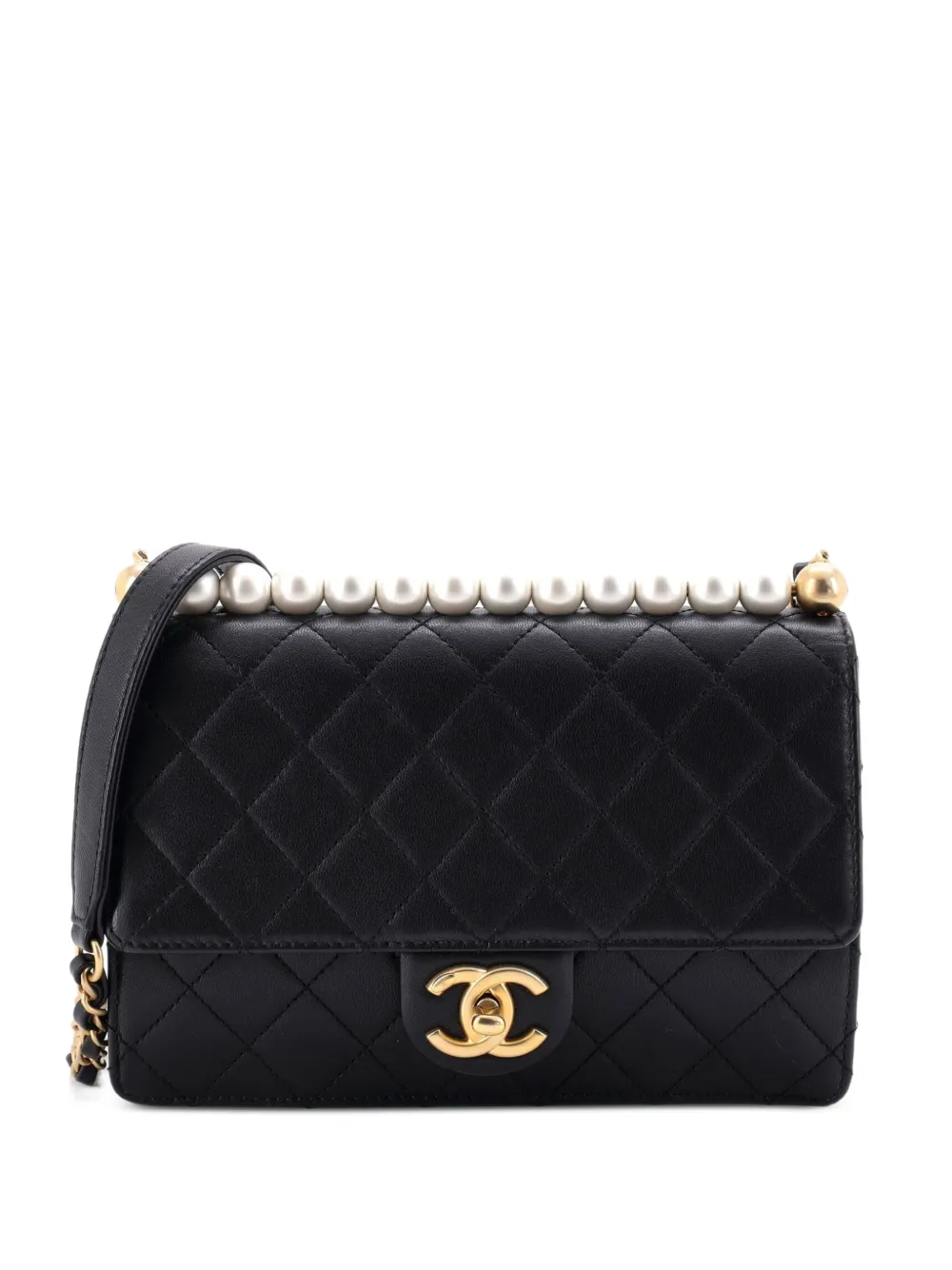 CHANEL Pre-Owned Chic Pearls Flap Bag Quilted Lambskin Small shoulder bag - Nero