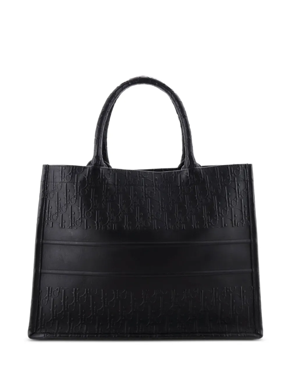 Christian Dior Pre-Owned Mittelgroßer Book Oblique Tote Bag mit Prägung - Schwarz