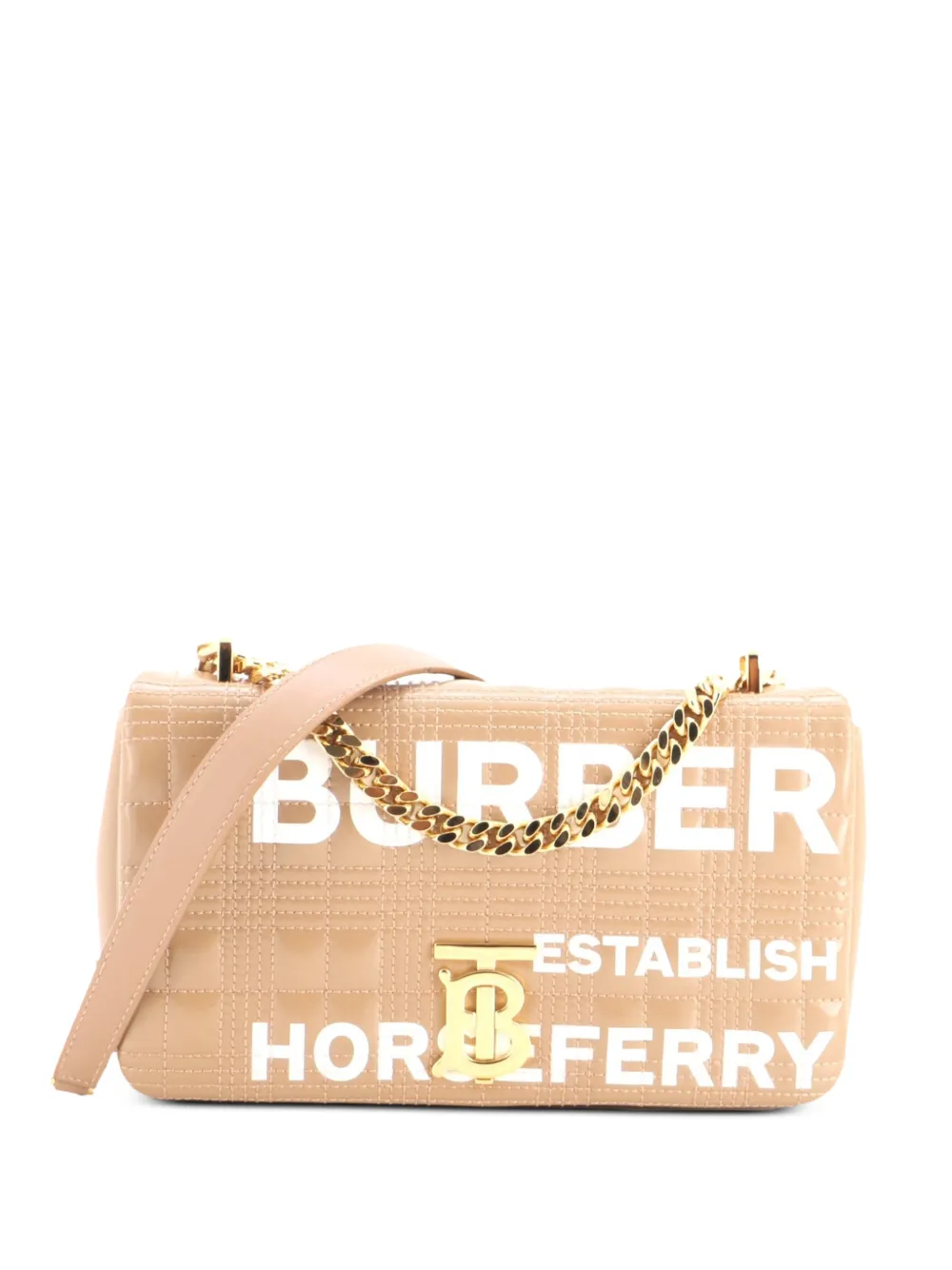 Burberry Pre-Owned Lola Quilted Printed Coated Canvas Small shoulder bag - Brown