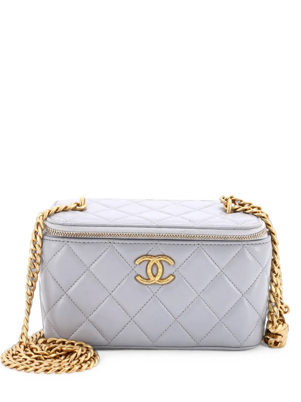 CHANEL Pre-Owned All Slide Long Vanity Case with Chain Quilted Lambskin Small crossbody bag - Grigio