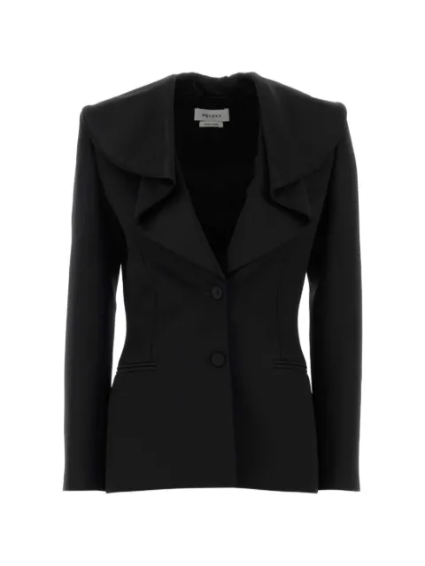 Alexander McQueen ruffled collarless fitted blazer