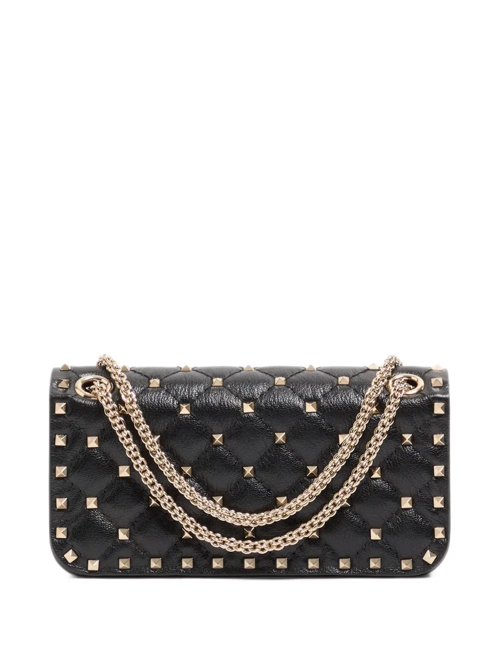 Valentino Garavani Rockstud Spike small shoulder bag in kidskin Zwart