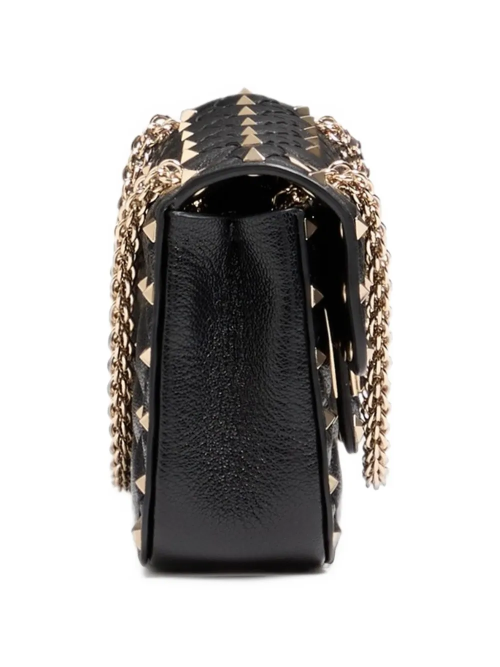 Valentino Garavani Rockstud Spike small shoulder bag in kidskin Zwart