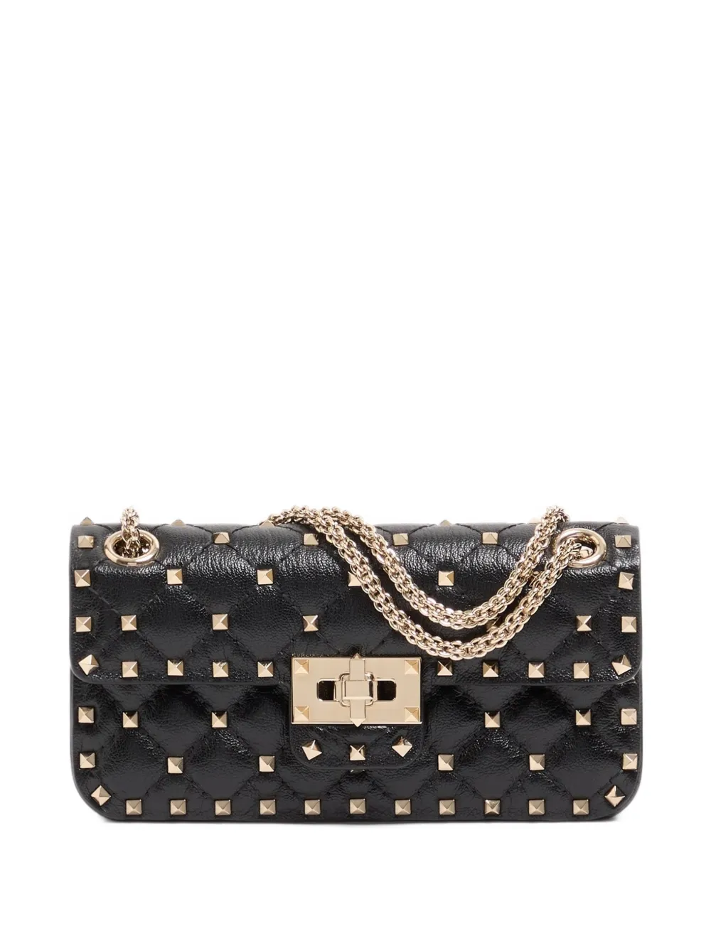 Valentino Garavani Rockstud Spike small shoulder bag in kidskin - Nero