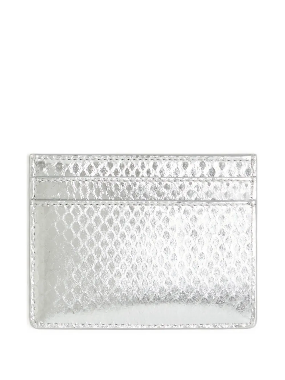 Valentino Garavani VLogo Signature cardholder in laminated ayers Zilver