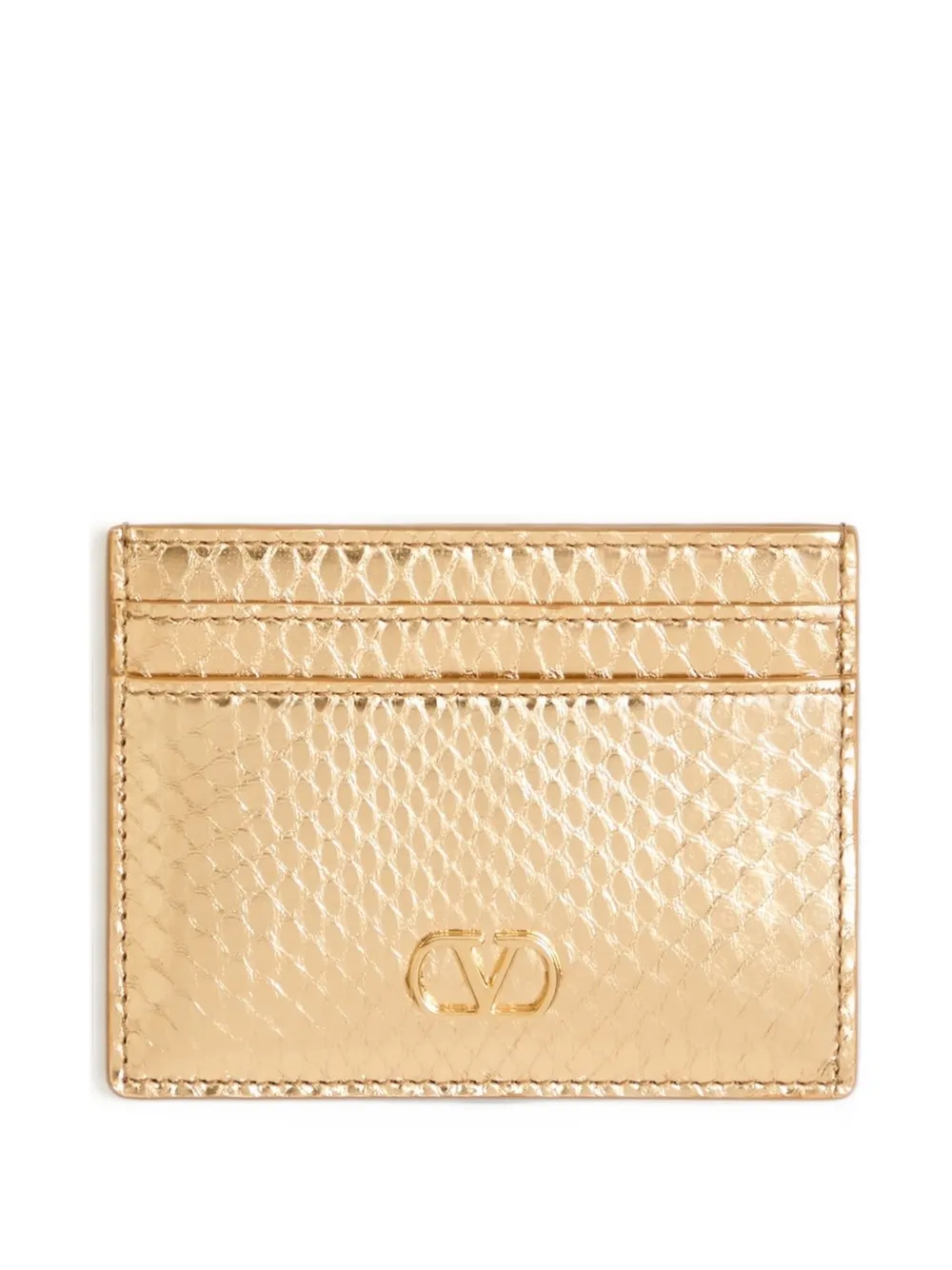 Valentino Garavani VLogo Signature cardholder in laminated ayers - Oro