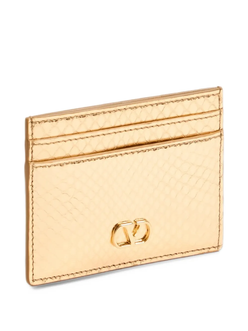 Valentino Garavani VLogo Signature cardholder in laminated ayers Goud