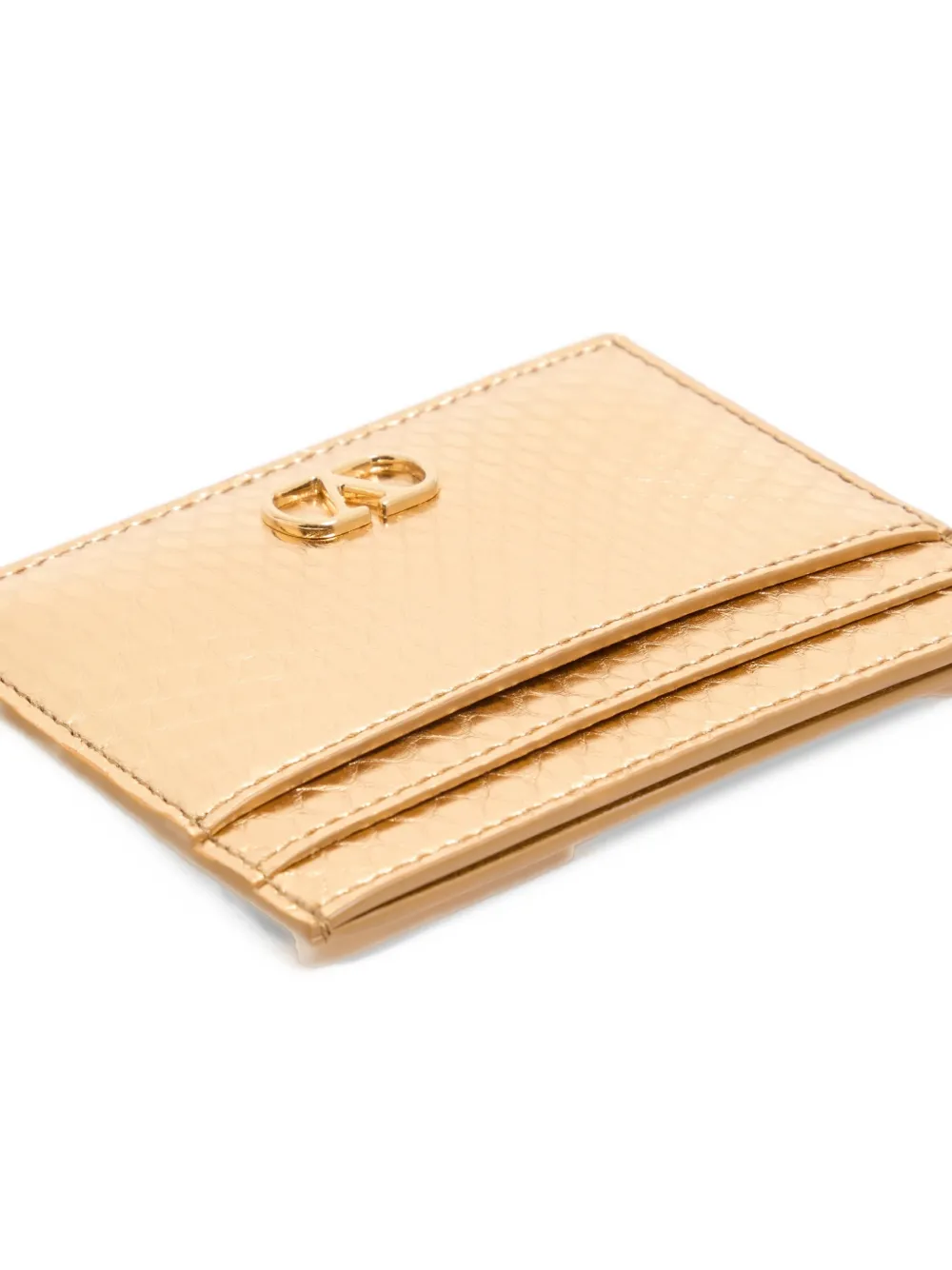 Valentino Garavani VLogo Signature cardholder in laminated ayers Goud