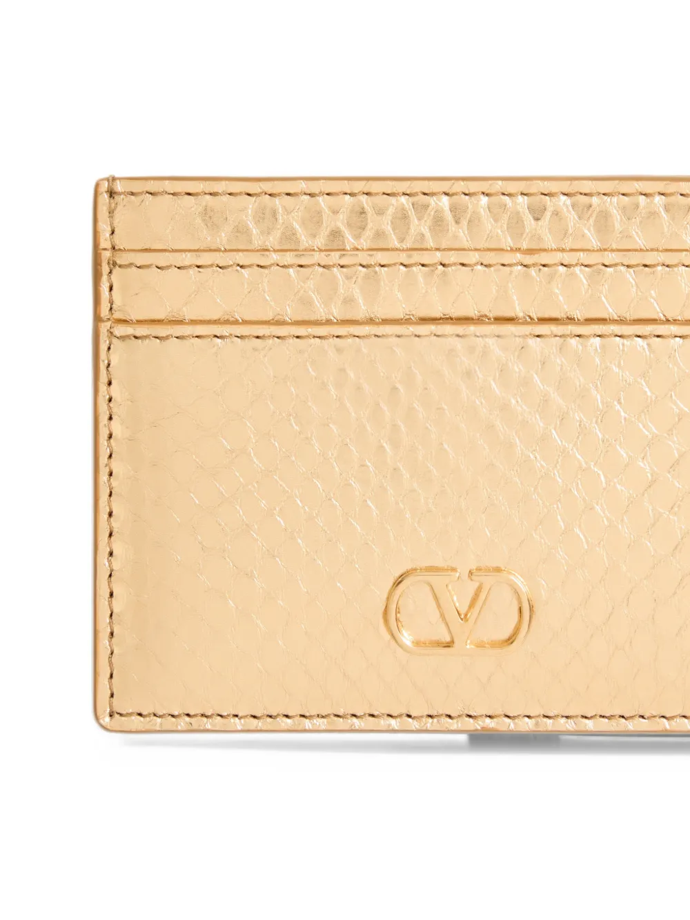 Valentino Garavani VLogo Signature cardholder in laminated ayers Goud