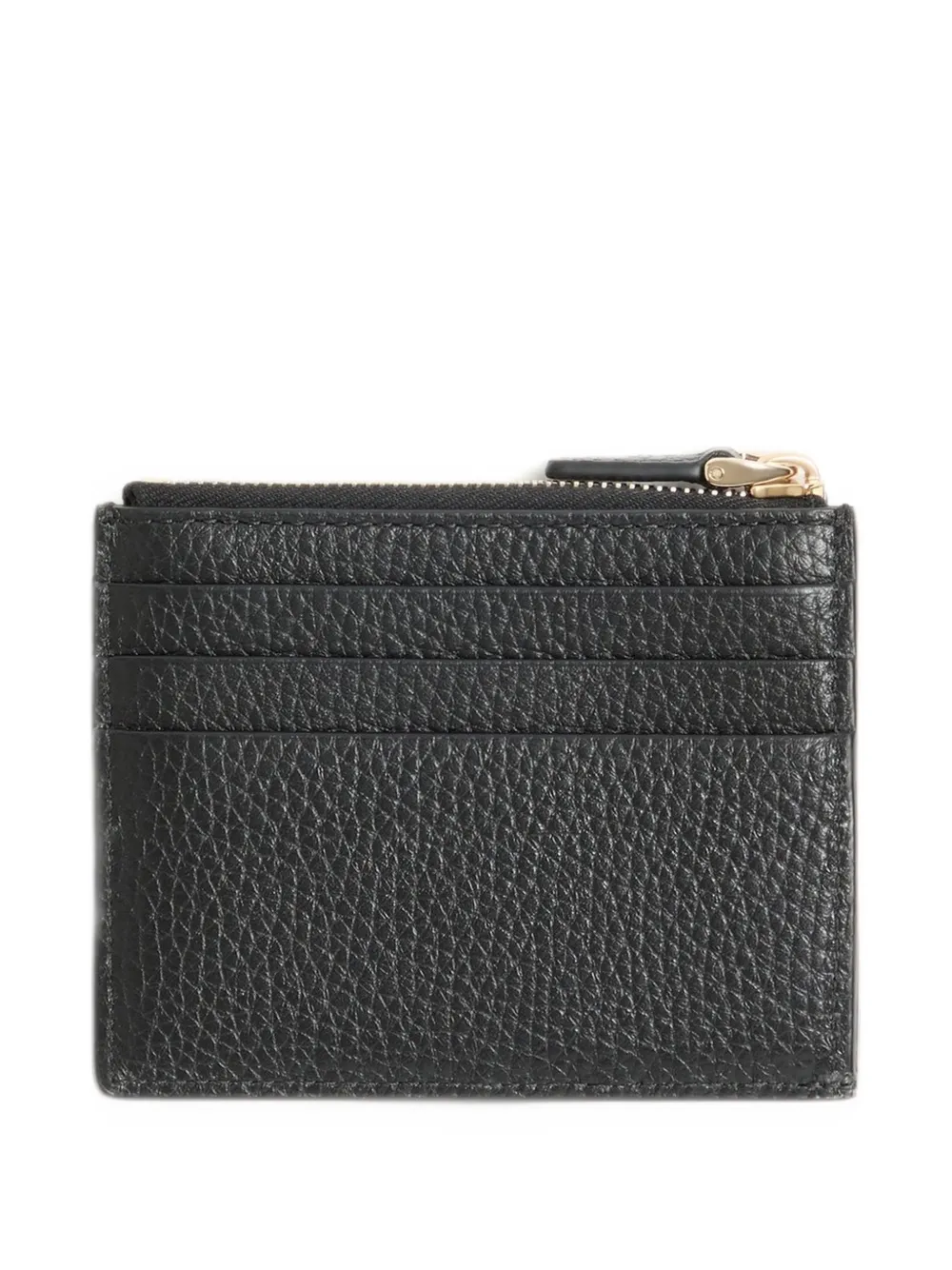 Valentino Garavani Rockstud cardholder with zipper in grainy calfskin - Nero