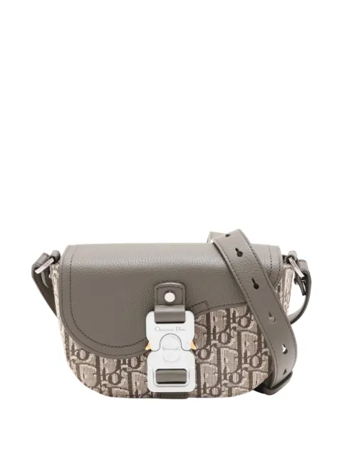 Christian Dior Pre-Owned 2010-2026 Mini Oblique Canvas Saddle Buckle Messenger Bag crossbody bag