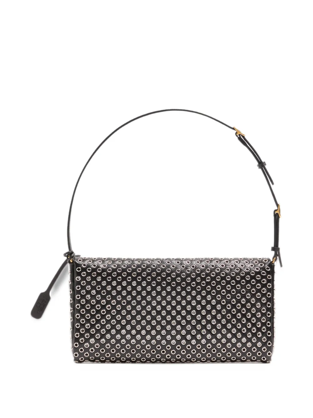 Valentino Garavani DeVain eyelet-embellished shoulder bag Zwart