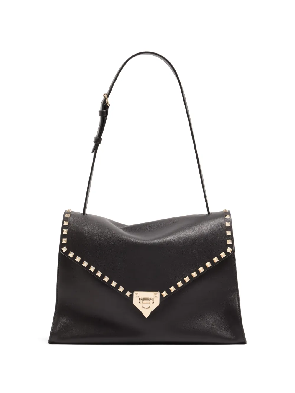 Valentino Garavani Rockstud Maxxing medium shoulder bag in smooth calfskin - Nero