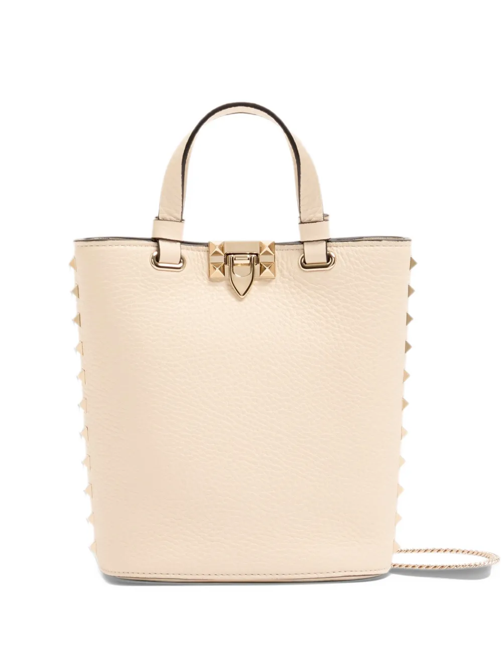 Valentino Garavani Rockstud mini bag in grainy calfskin Beige