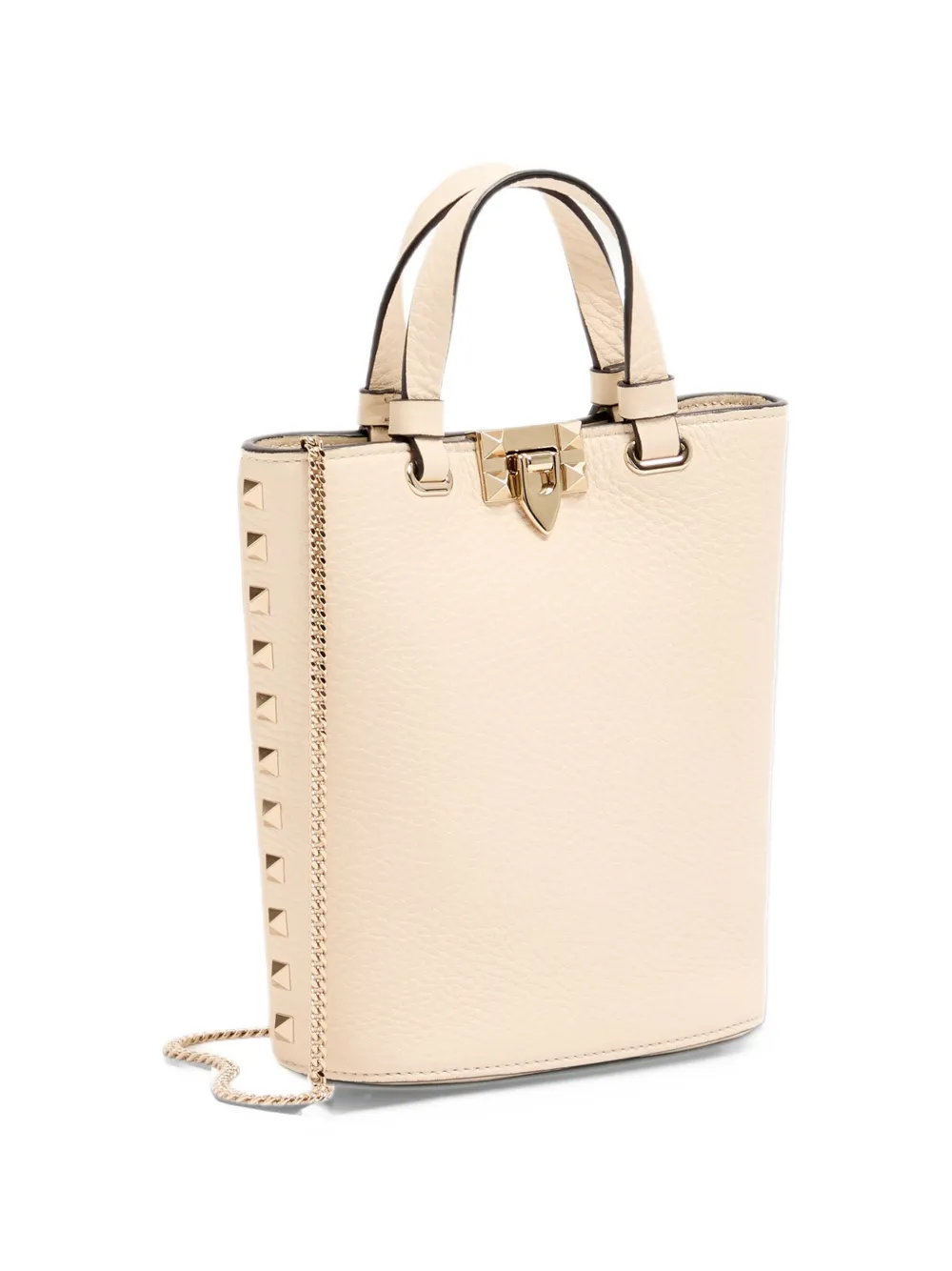 Valentino Garavani Rockstud mini bag in grainy calfskin Beige