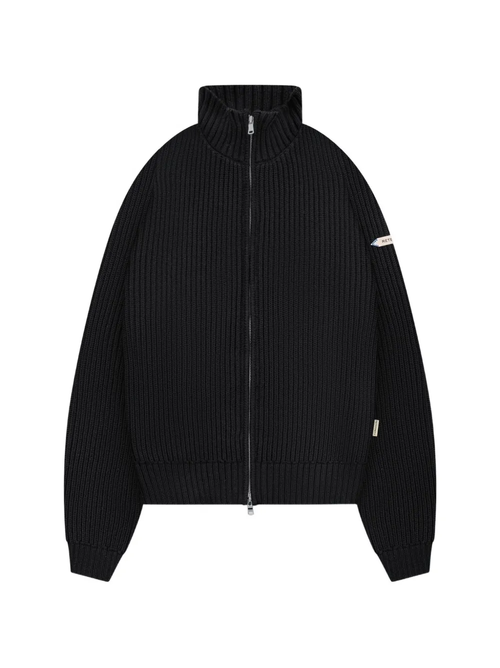 Reternity L'atelier Rib-knit Cotton Cardigan In Schwarz