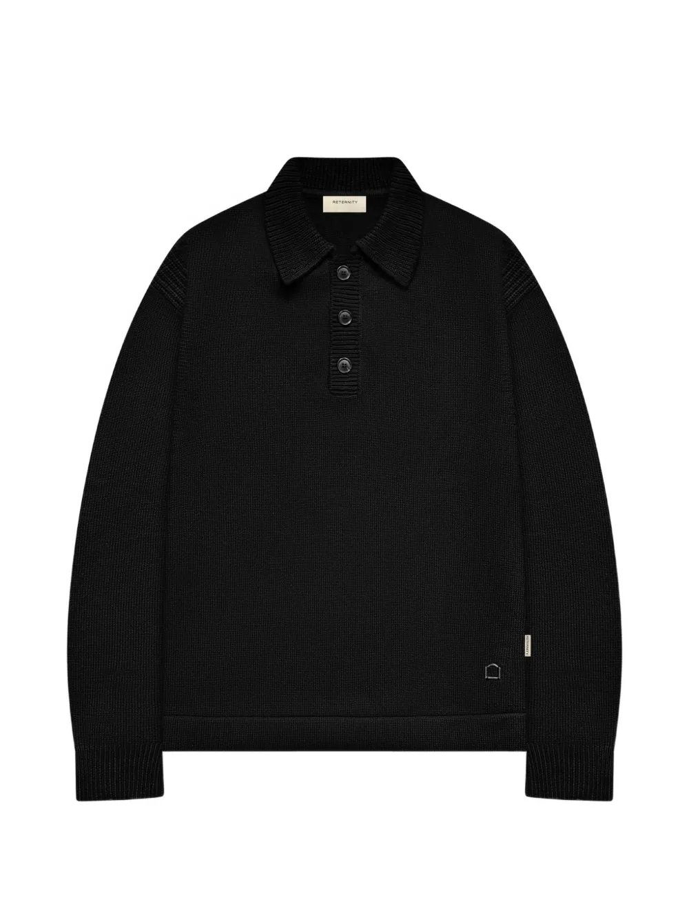Reternity Le Relief Polo Sweater In Black