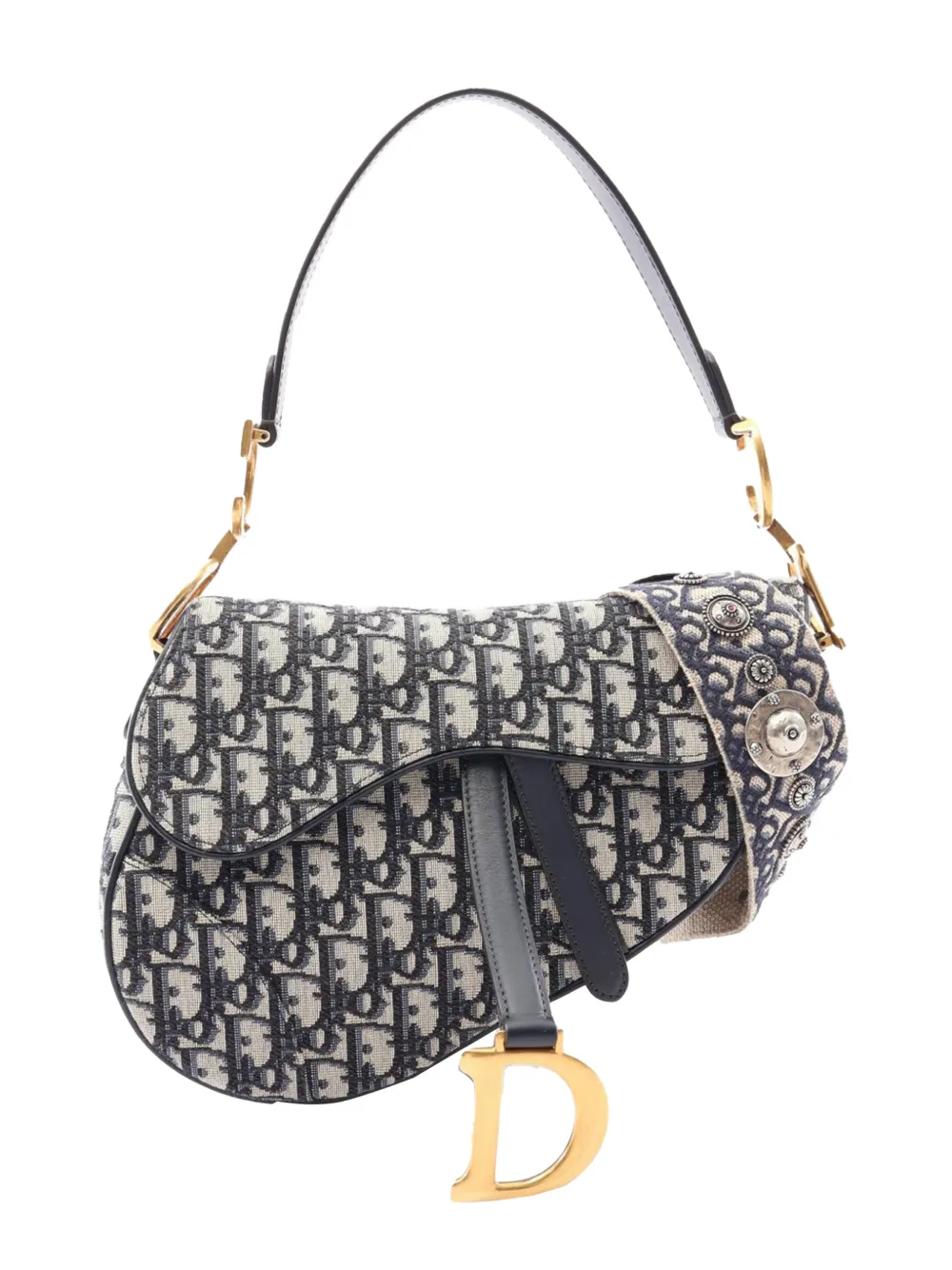 Christian Dior Pre-Owned 2010-2026 Oblique Canvas Saddle Bag shoulder bag - Blue