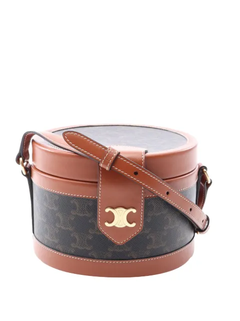 Celine Pre-Owned 2010-2026 Medium Triomphe Coated Canvas Tambour crossbody bag