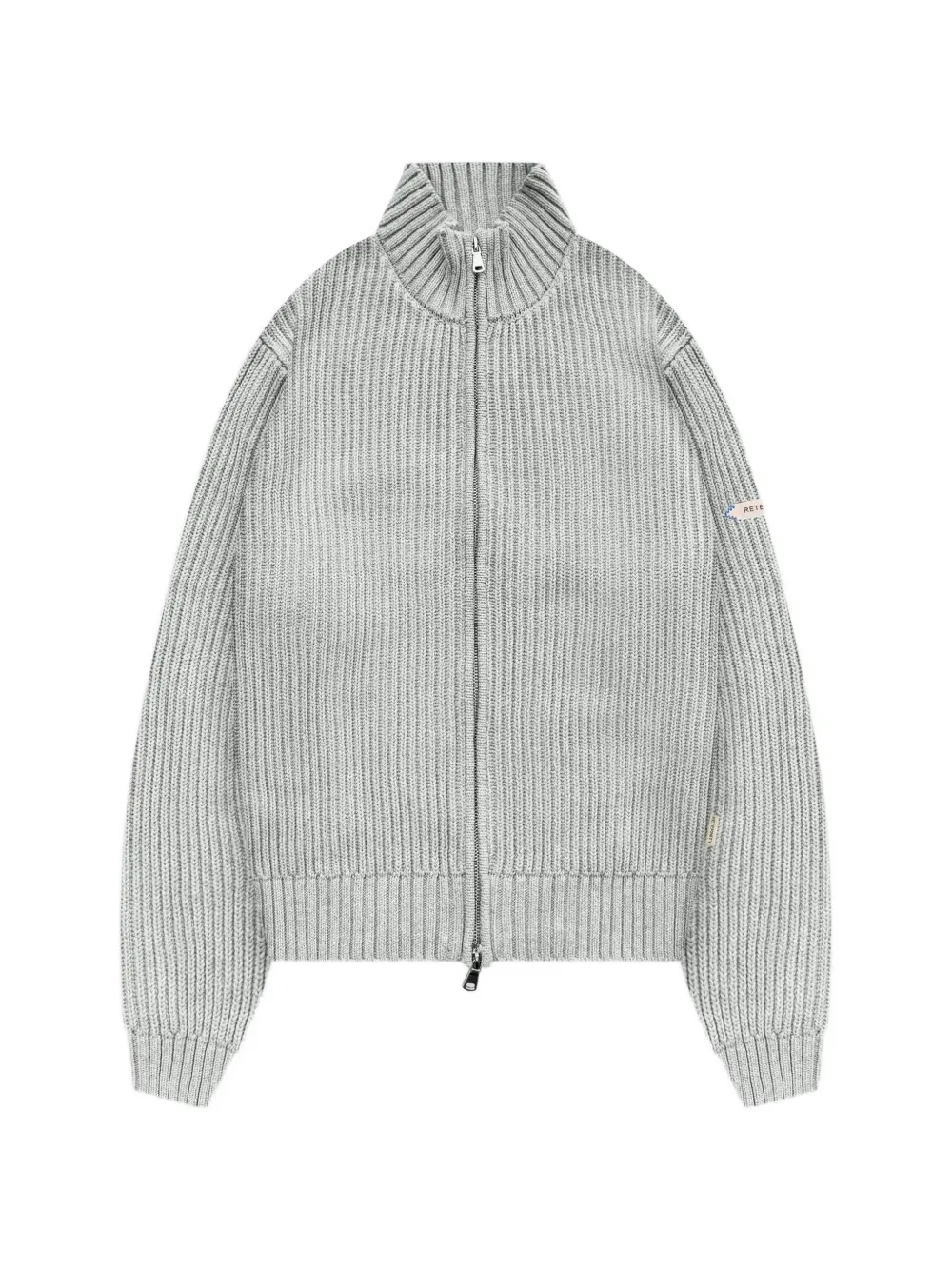 Reternity L'atelier Line Ribbed-knit Cardigan In Grey