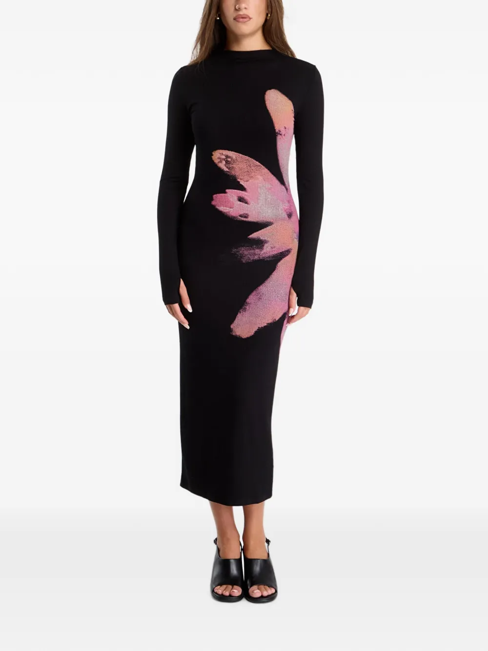 Desigual Sevilla midi-jurk met bloemen-print Zwart