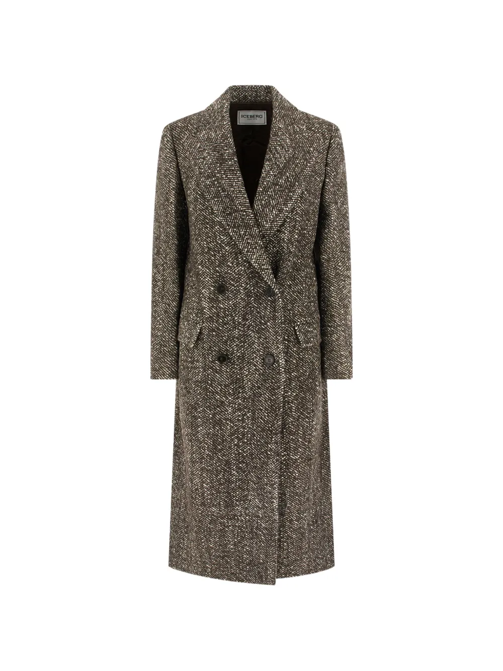 Iceberg herringbone-pattern double-breasted coat - Marrone
