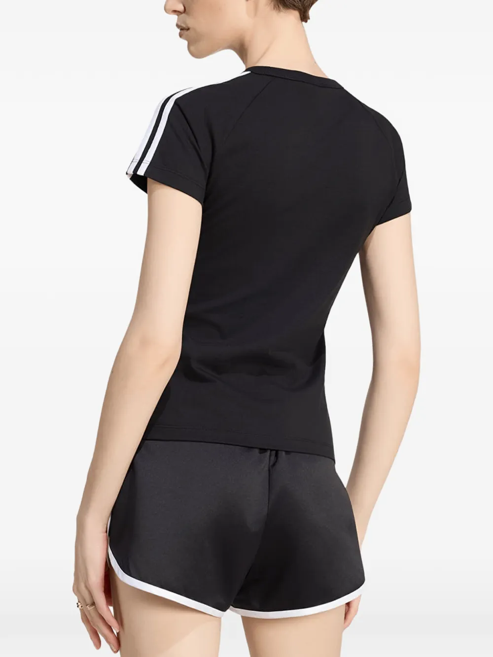 adidas Trefoil-logo T-shirt met zijstreep Zwart