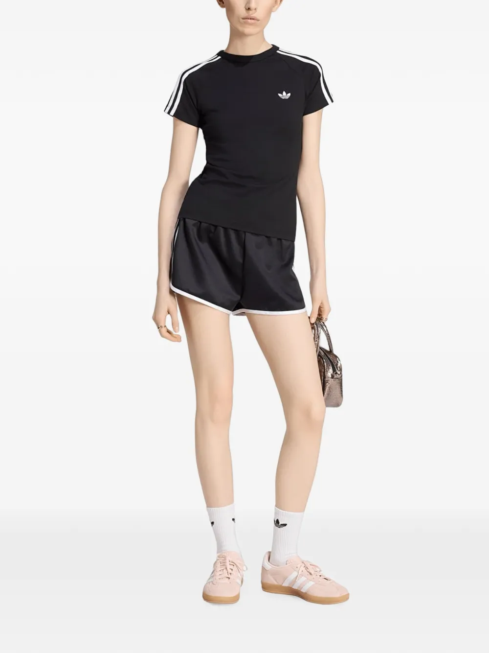 adidas Trefoil-logo T-shirt met zijstreep Zwart