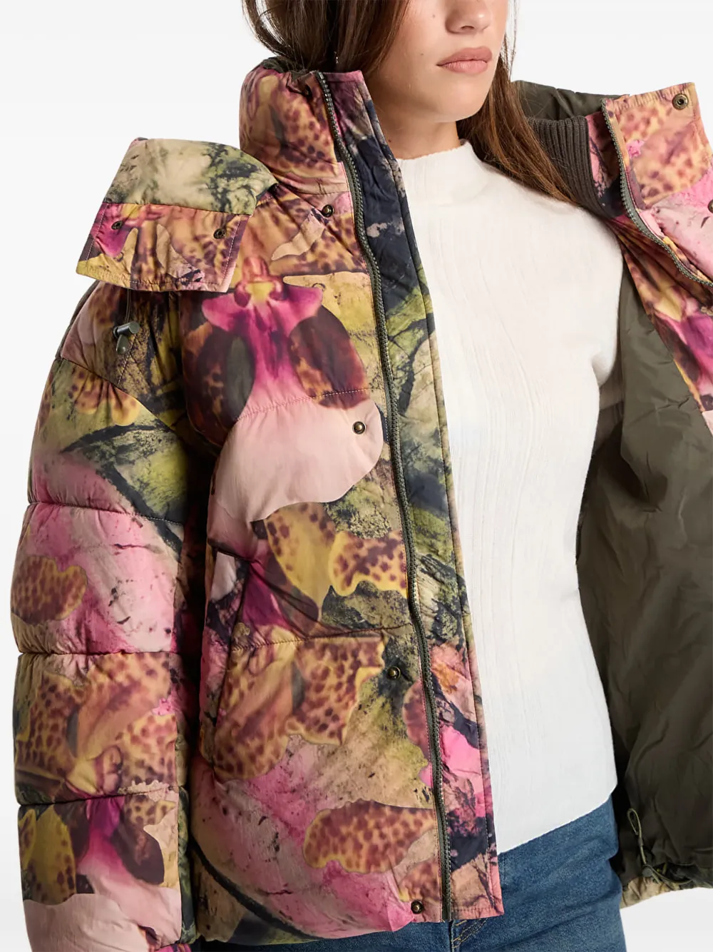 Desigual Donsjas met bloemen-print Roze