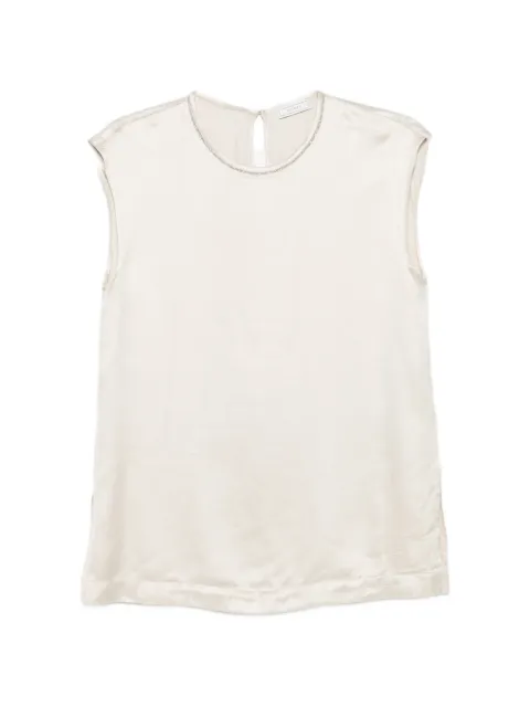 Peserico bead-trim sleeveless top