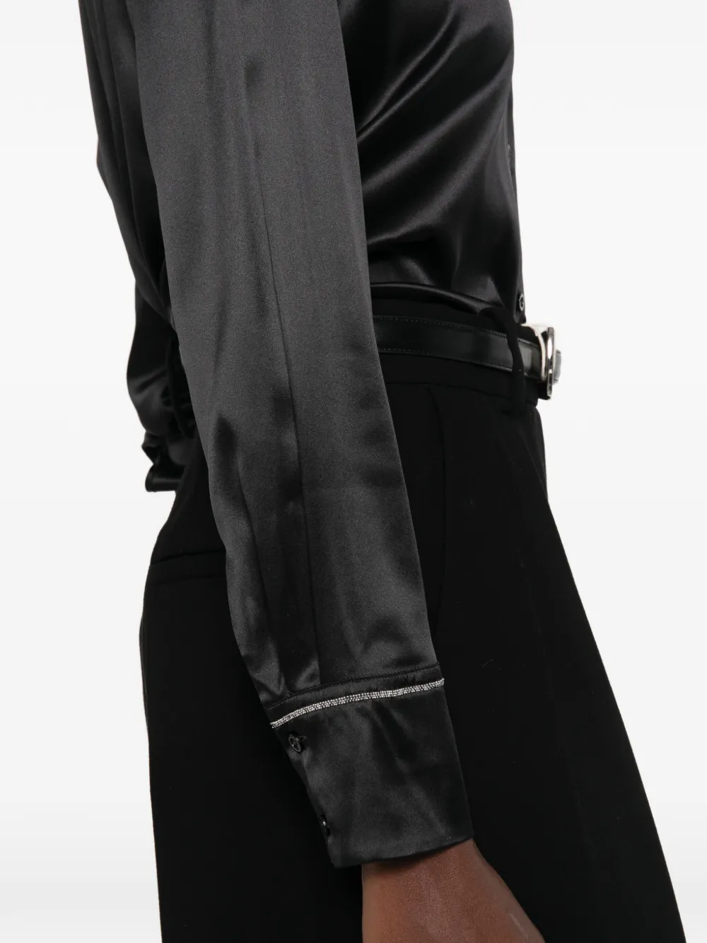 Peserico Blouse met satijnen afwerking Zwart