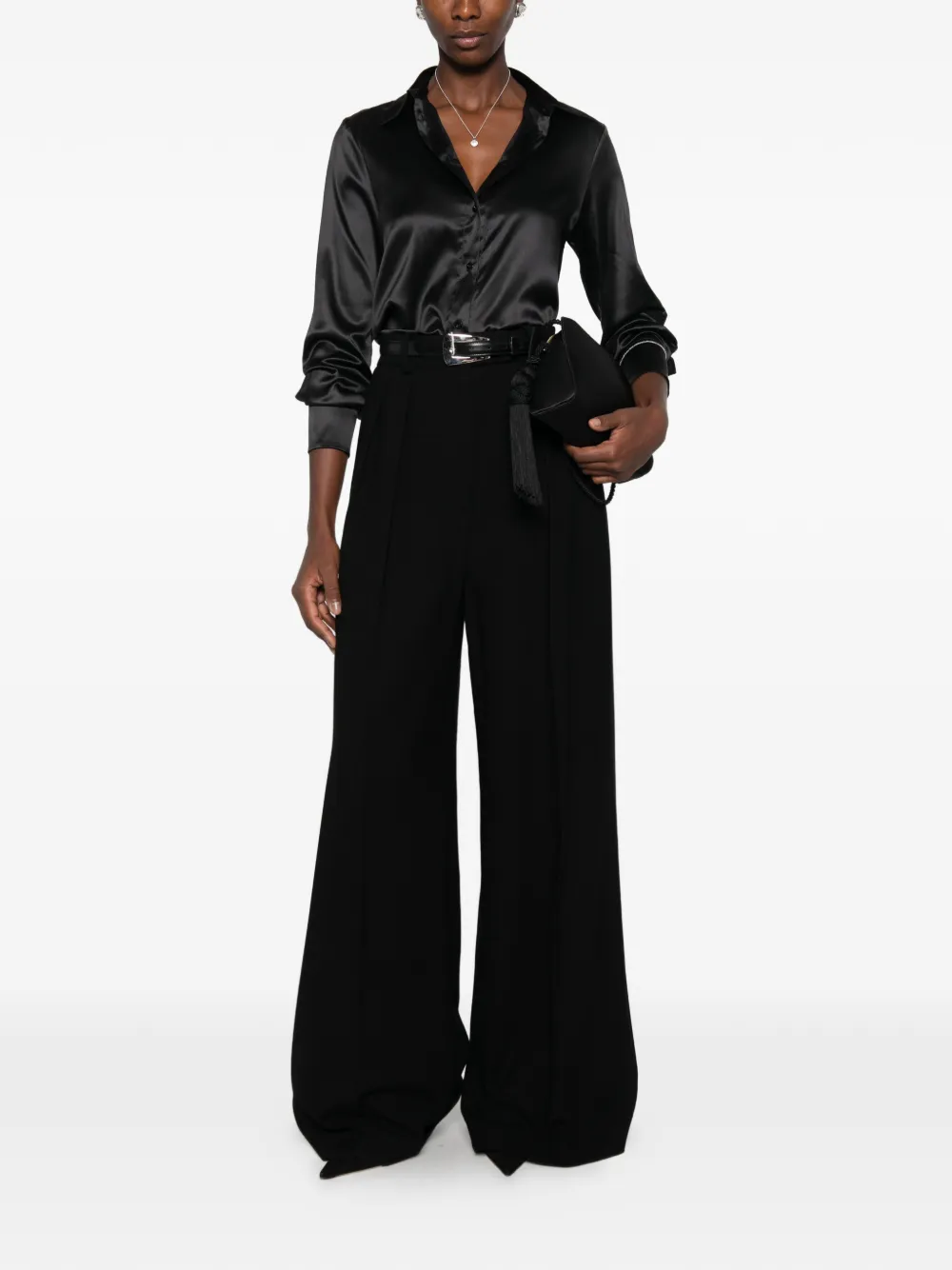 Peserico Blouse met satijnen afwerking Zwart