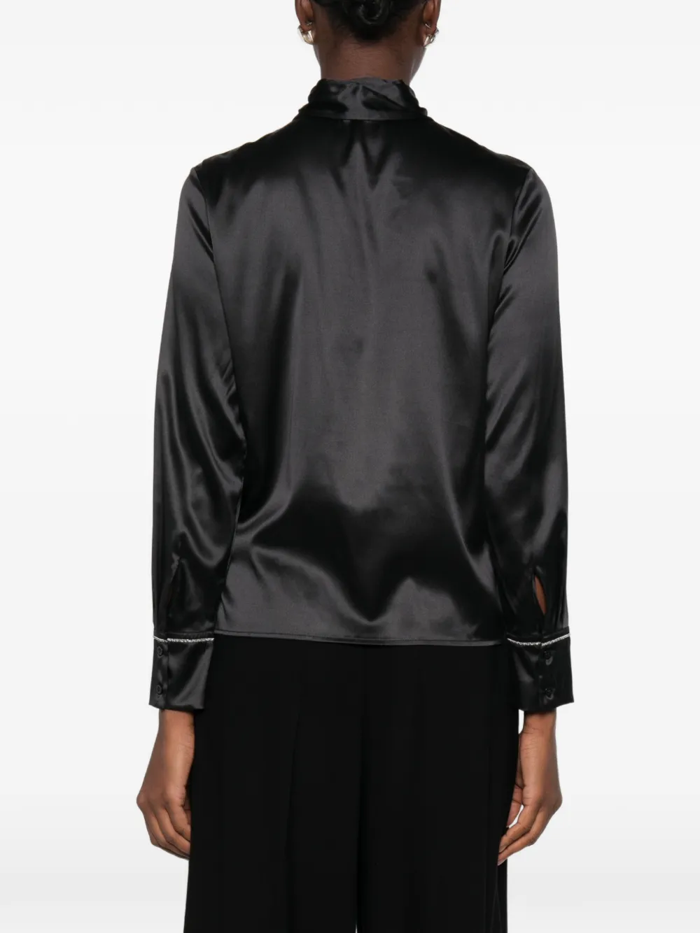 Peserico Blouse met satijnen afwerking Zwart