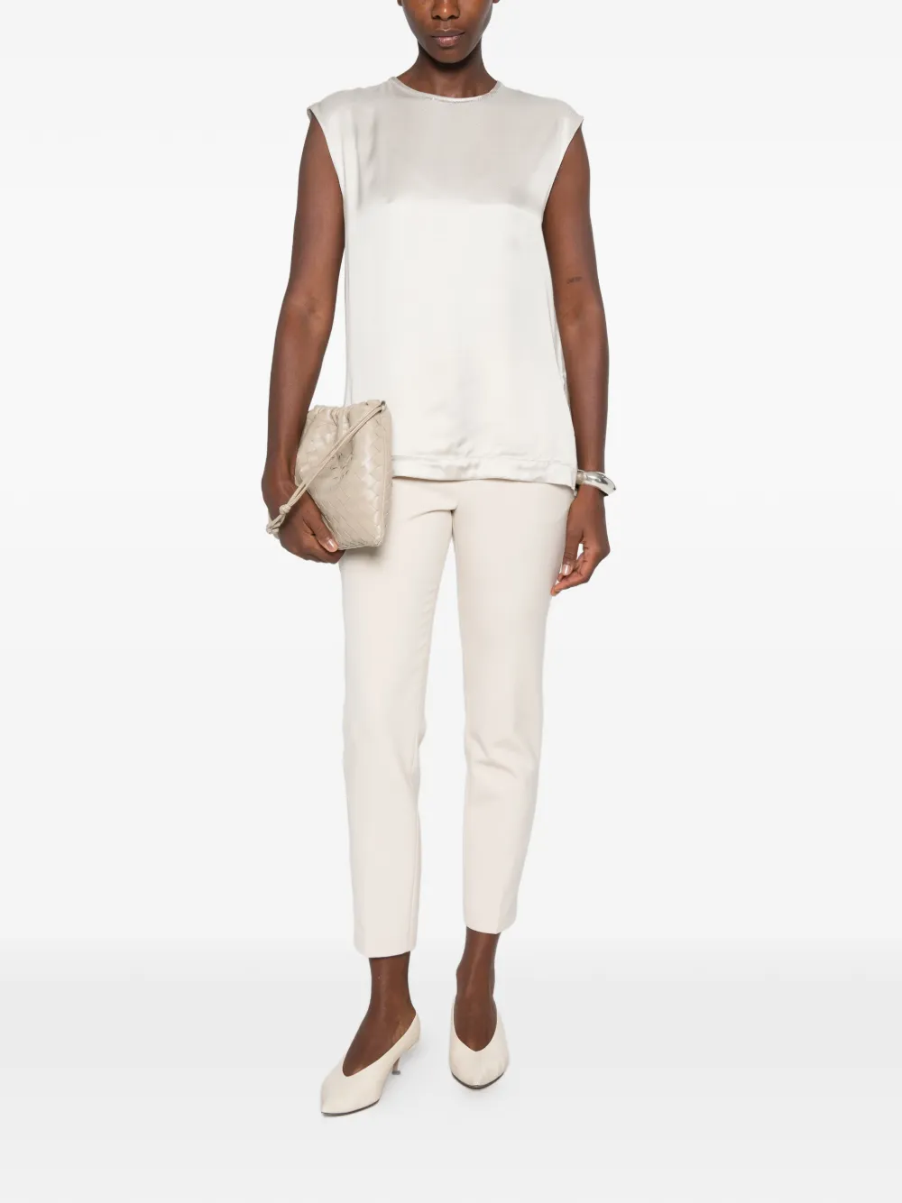 Peserico slim-cut cropped trousers Beige