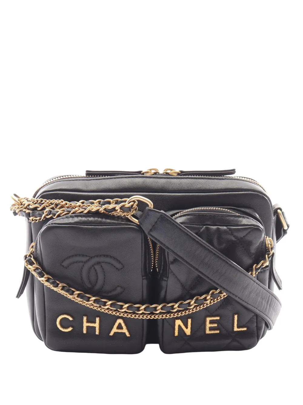 CHANEL Pre-Owned 2021-2026 Small Quilted Calfskin Camera Case crossbody bag - Nero