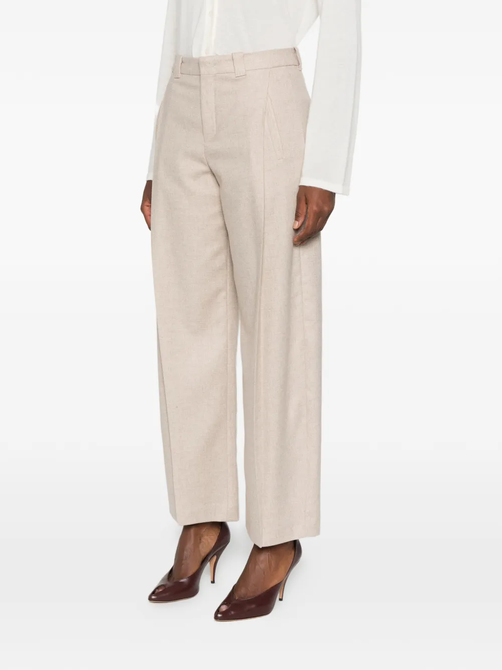 Drykorn pressed-crease wide-leg trousers Beige