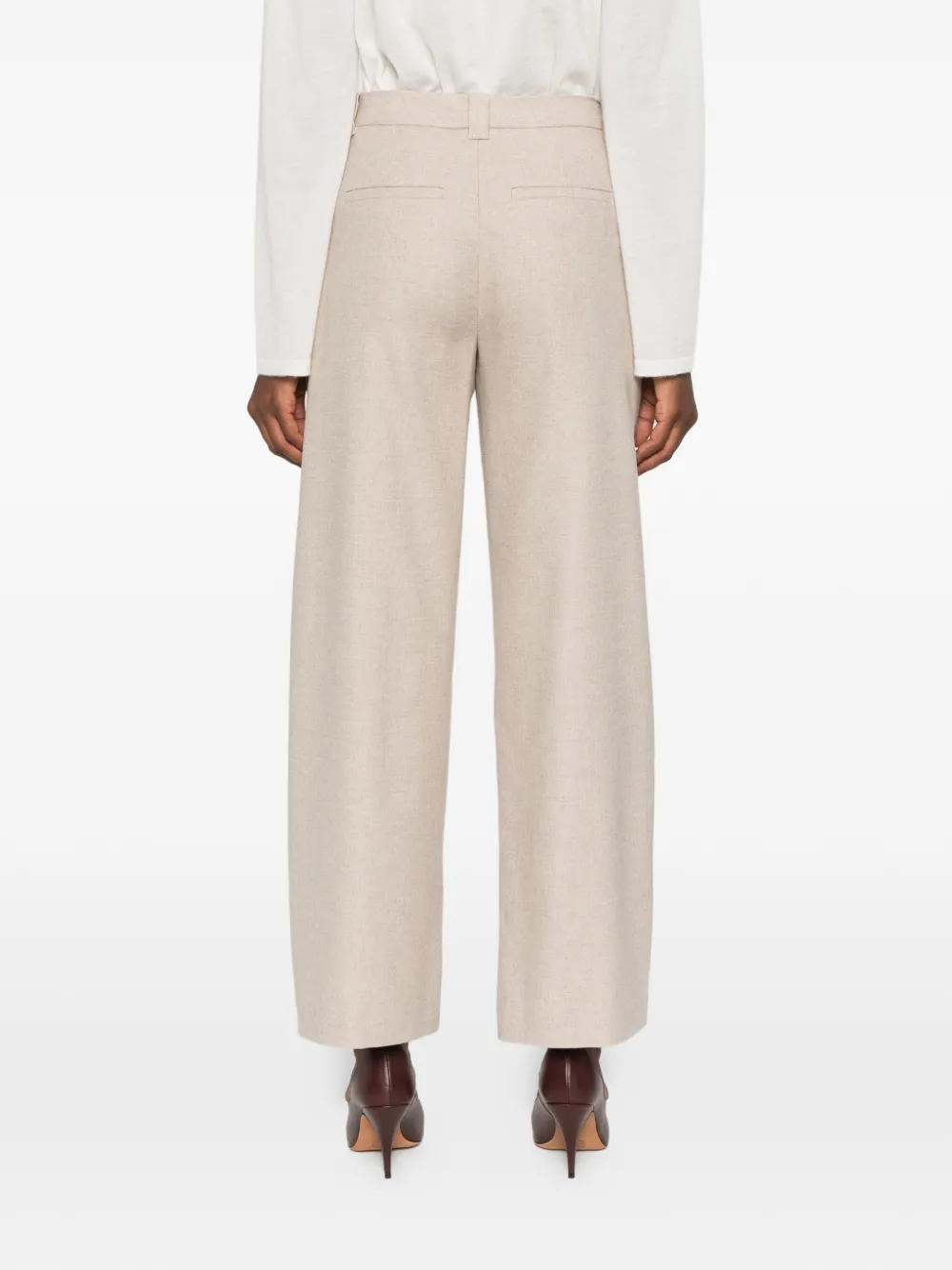 Drykorn pressed-crease wide-leg trousers Beige