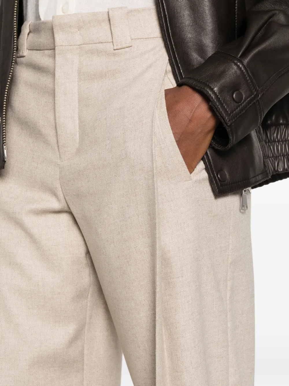 Drykorn pressed-crease wide-leg trousers Beige
