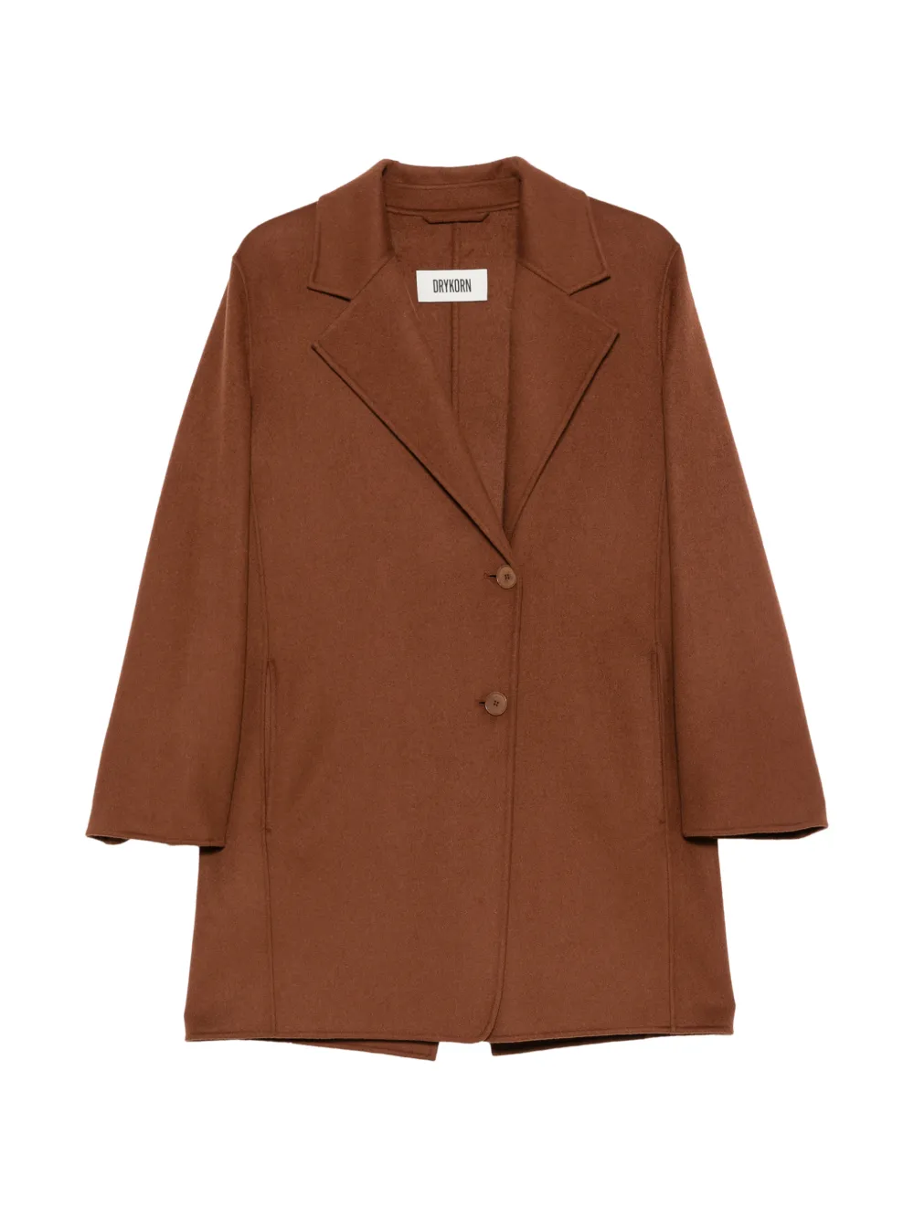 Drykorn notched-lapel single-breasted coat - Brown