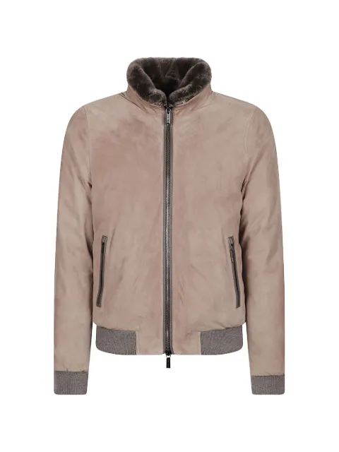 Moorer chaqueta de cachemira con ribete de pelo