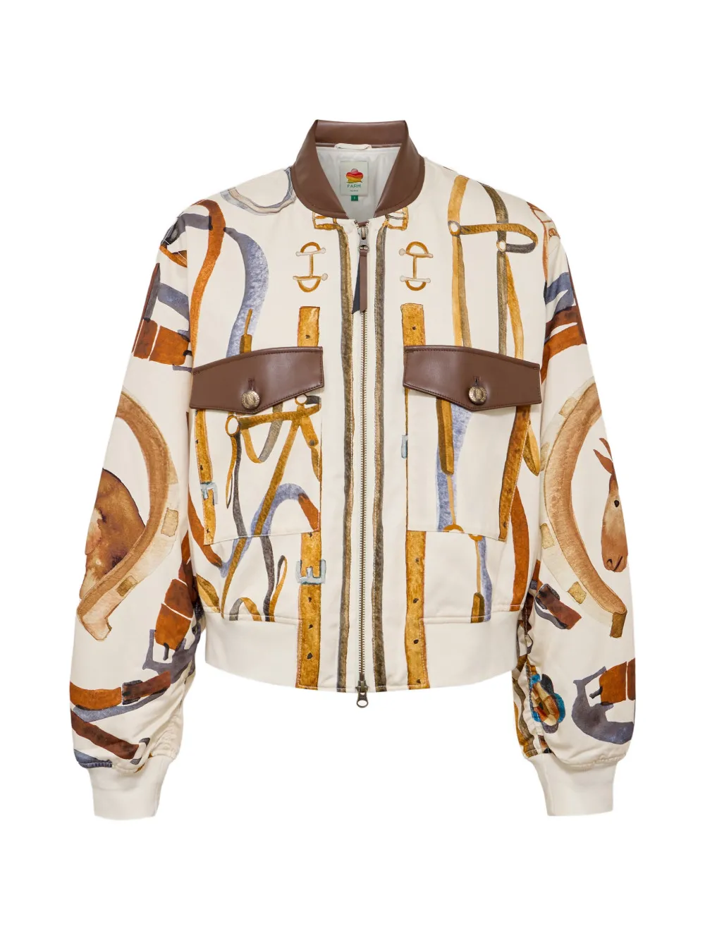 FARM Rio equestrian-print bomber jacket
