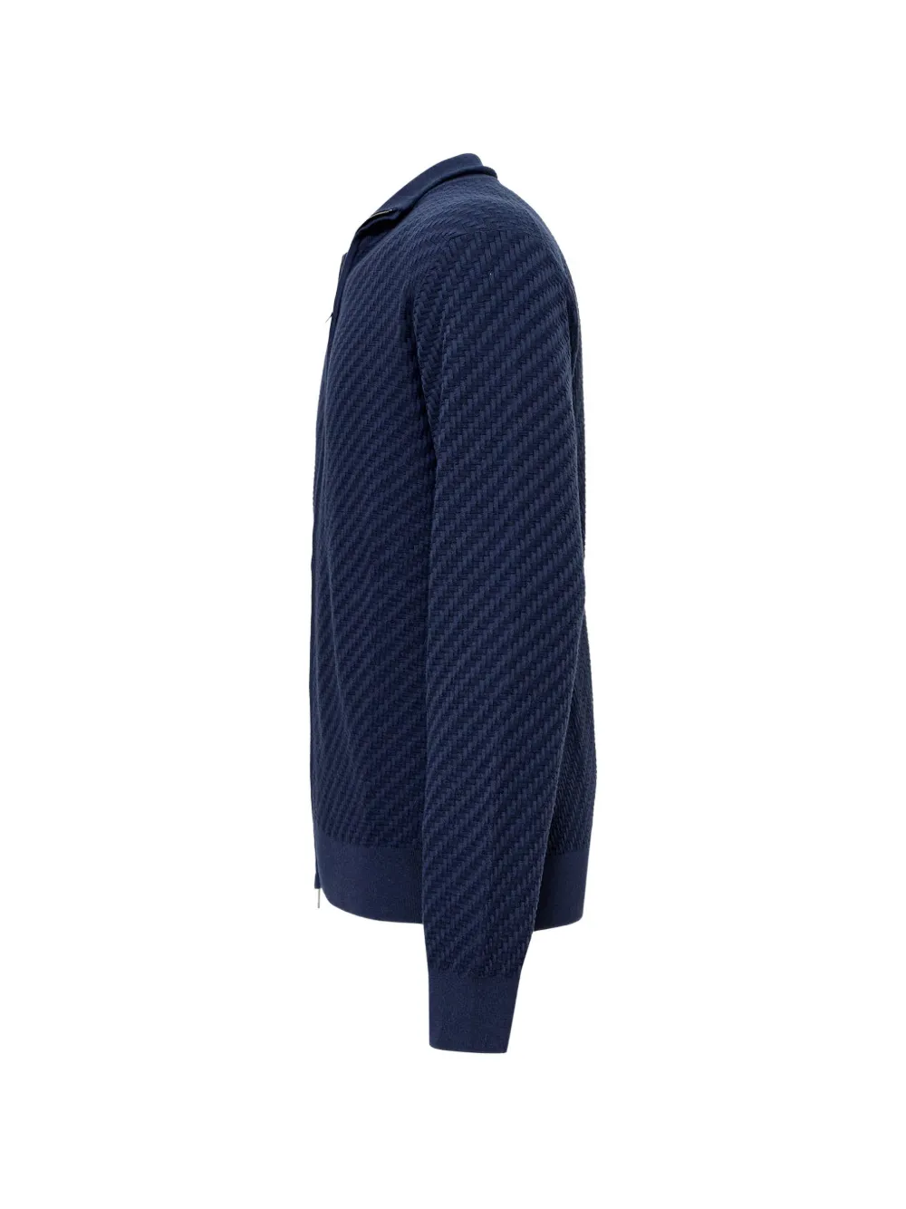 Brioni Trama zip-up sweater Blauw