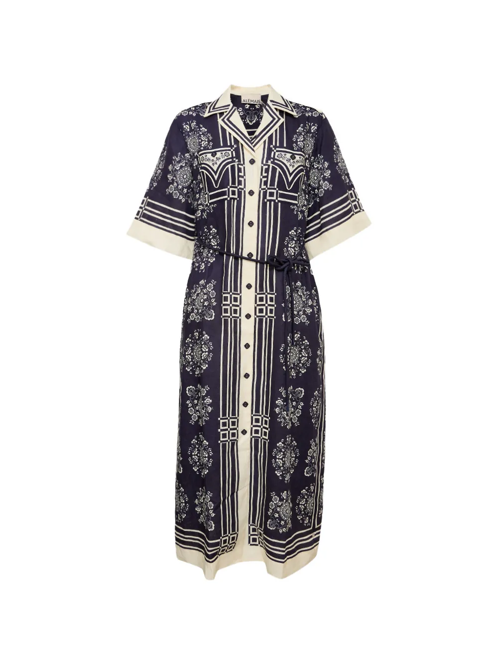 ALEMAIS Banderra floral-print shirt maxi dress