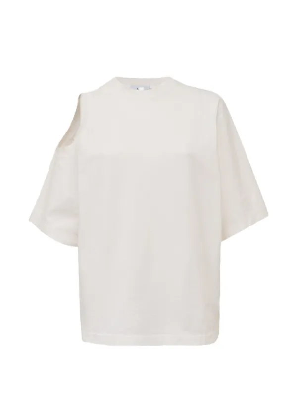 Agolde Shoulder Cut-out T-shirt in Neutrals
