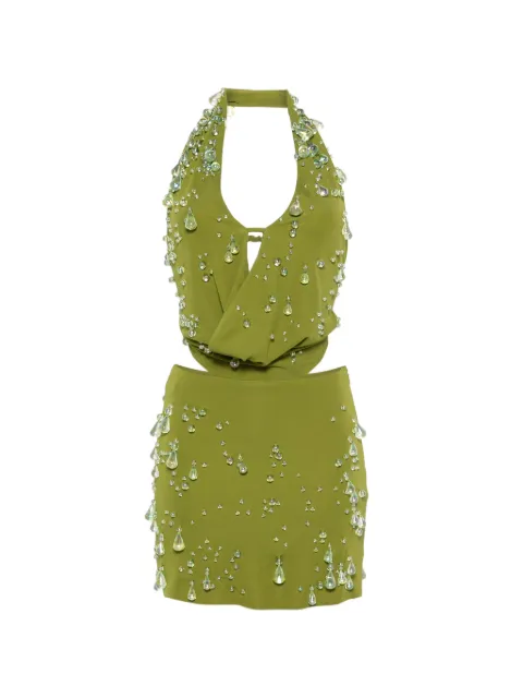 Cult Gaia vestido corto Issey con cuentas y cuello halter