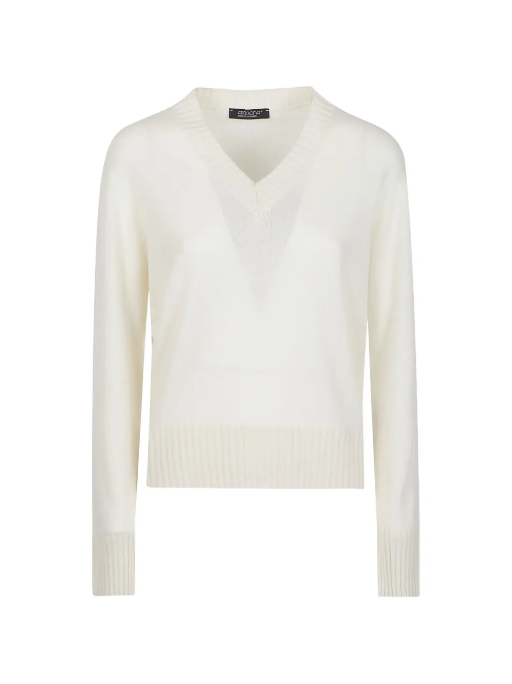 Aragona V-neck Cashmere Sweater In White